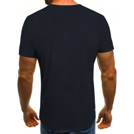 Vintage Car & Letter Pattern Print Men's Comfy Chic T-shirt, Graphic Tee Men's Summer Outdoor Clothes, Men's Clothing, Tops For Men, Gift For Men