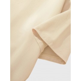 Cotton Blend Cartoon Basketball Print, Men's Graphic Design Crew Neck Novel T-shirt, Casual Comfy Drop Shoulder Loose Tees For Summer, Men's Clothing For Daily Vacation Resorts