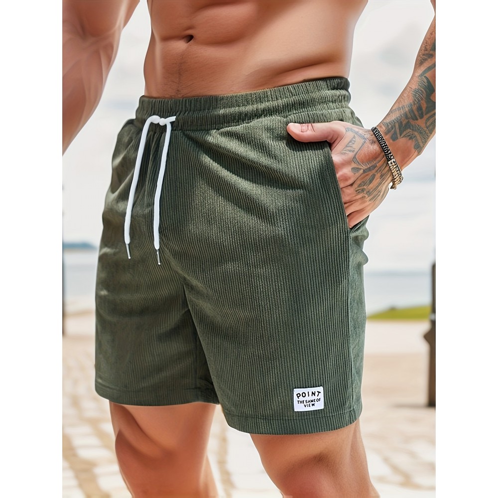 Men's Corduroy Waist Drawstring Comfy Shorts For Summer