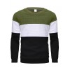 Three Color Block  Trendy Sweatshirt, Men's Casual Classic Design Crew Neck Pullover Sweatshirt For Men Fall Winter