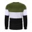 Three Color Block Trendy Sweatshirt, Men's Casual Classic Design Crew Neck Pullover Sweatshirt For Men Fall Winter